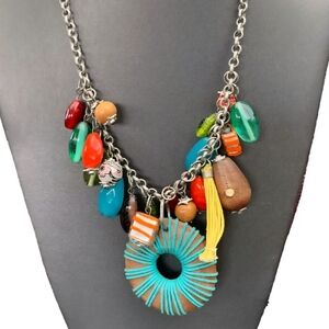 Cluster glass beads necklace ADORABLE!!!